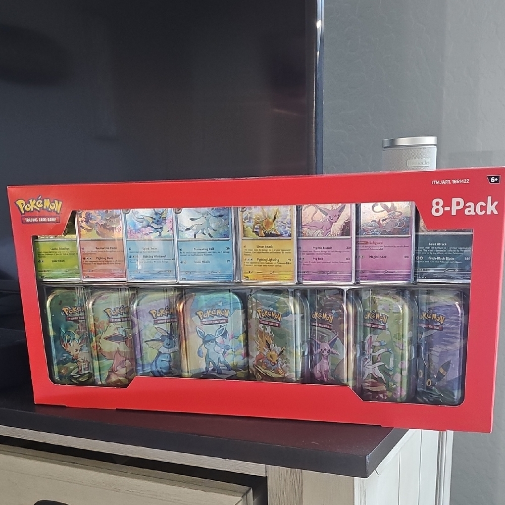 Pokemon 8-Pack Trading Card Tin Set - Red Box